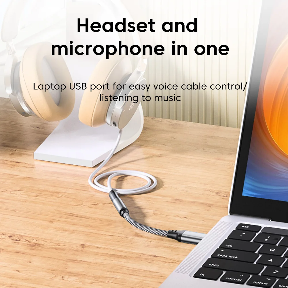 USB to 3.5mm Jack Audio Adapter Cable USB Male to 3.5 MM Female Aux Audio Converter 3.5 Jack Headphones Converter For PC Laptop
