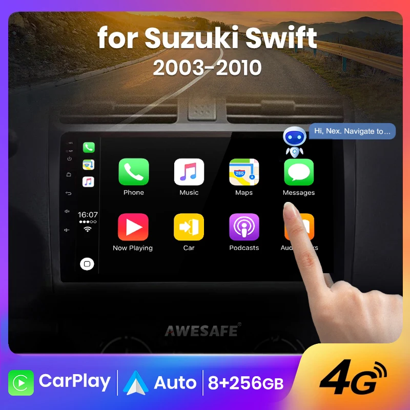 AWESAFE Wireless CarPlay Autoradio for  SUZUKI SWIFT 2003-2010  Car Radio Multimedia Player Android Auto Stereo GPS