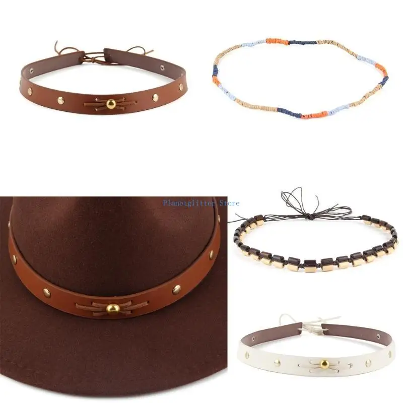 652B Cowboyhutband DIY Westernhutgürtel Westernperlenhutband Strohhutband