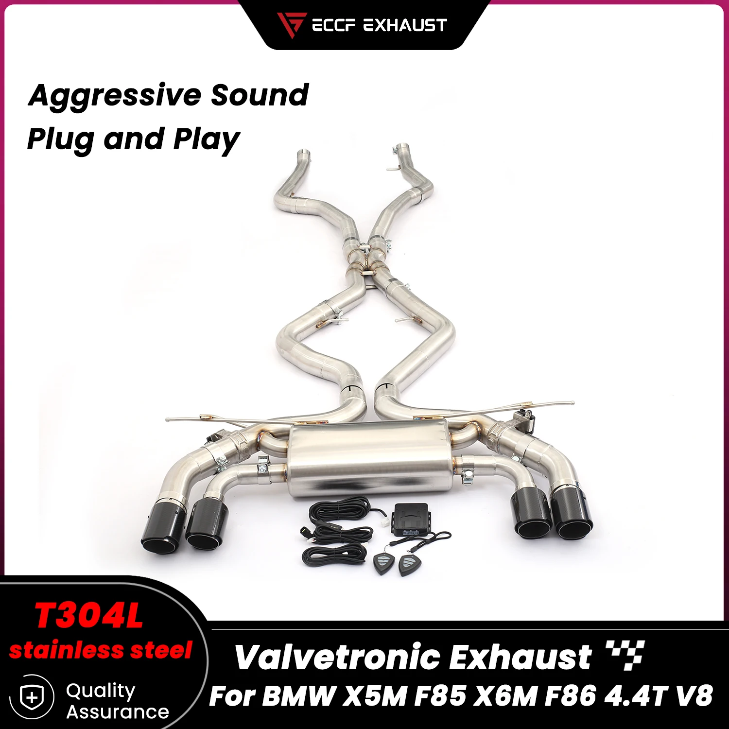 

Спортивная выхлопная система Valvetronic из нержавеющей стали Catback для BMW X5M F85 X6M F86 4.4T V8, обновление агрессивной звуковой производительности