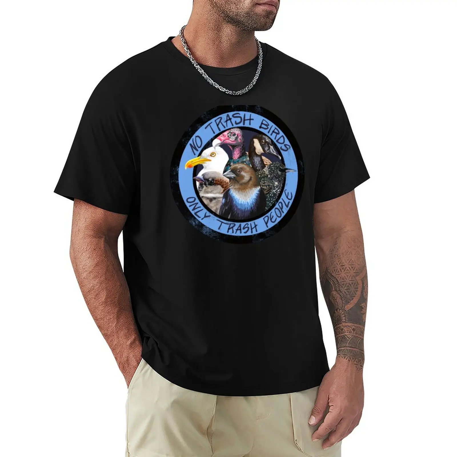No Trash Birds T-Shirt Breathable Sportswear T-Shirt for Men