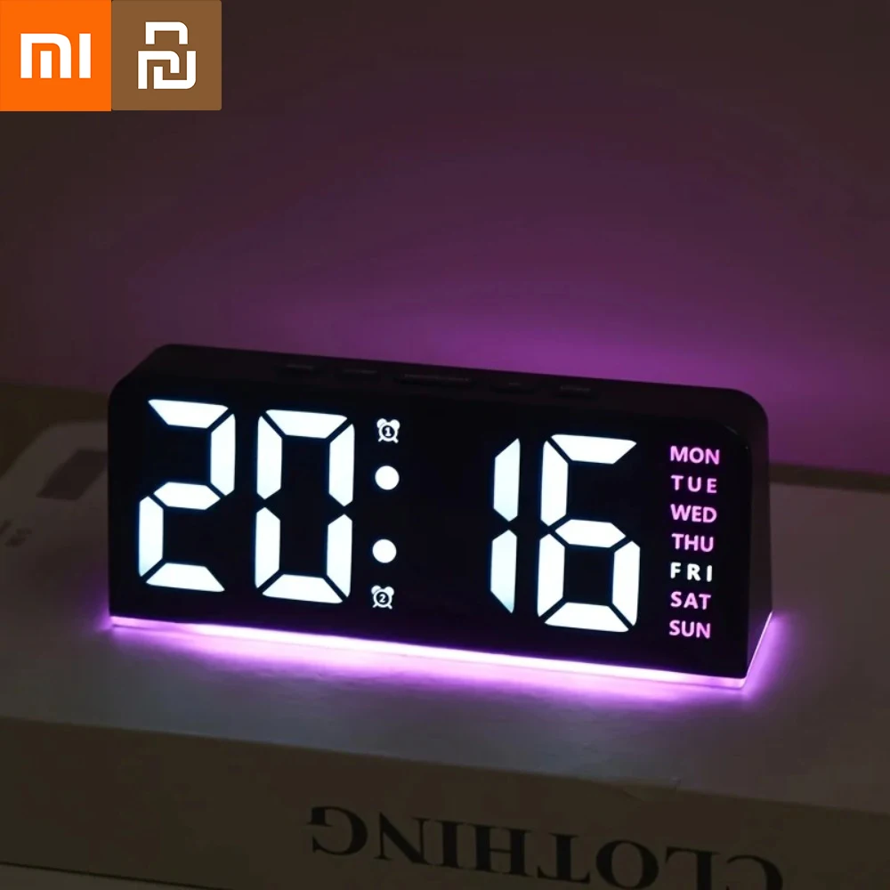 

Xiaomi Youpin Alarm Clock with Date Display Dual Alarms Snooze Function Night Light 12H 24H Mode for Bedroom Desk Table Digital