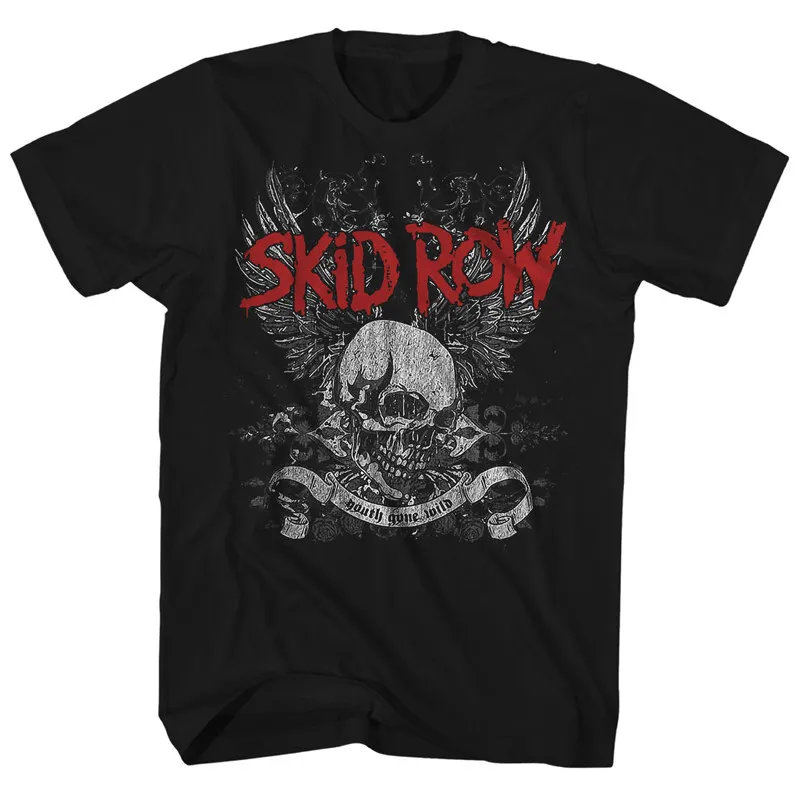 Poor Street Band Skid Row - Rock Retro Dark Style Vintage Men's Heavyweight Pure Cotton Short-Sleeved T-Shirt