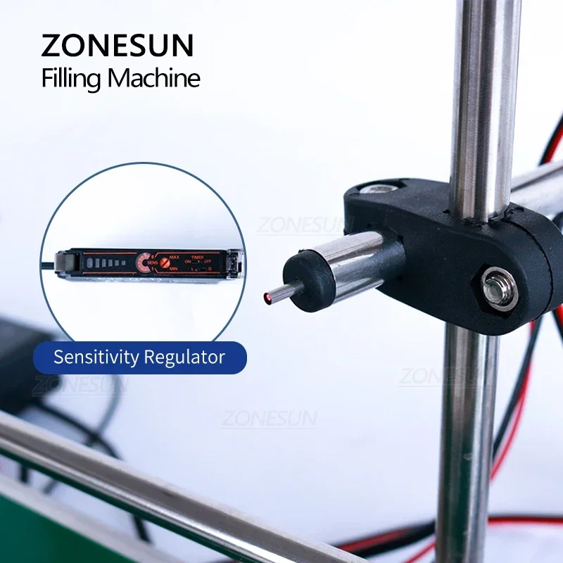 Zonesun tabletop automático baixa viscosidade líquido máquina de enchimento suco garrafas água enchimento com correia transportadora