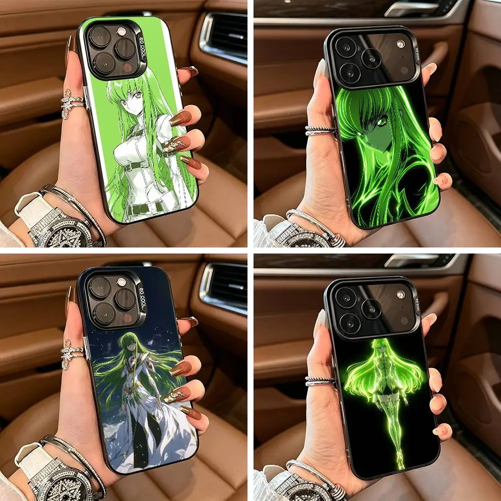 

L-Lelouch of the Rebellion-C.C Phone Case For iPhone 17,16,15,14,13,12,11 Plus Pro Max Colored Silver Phone Case