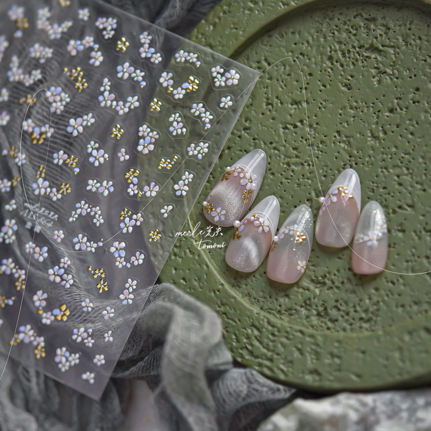 

Light Purple Light Pink Flower Trendy Nail Charms Stickers High-end Colorful Flower Decorations Nail Art Stickers DIY Accessory