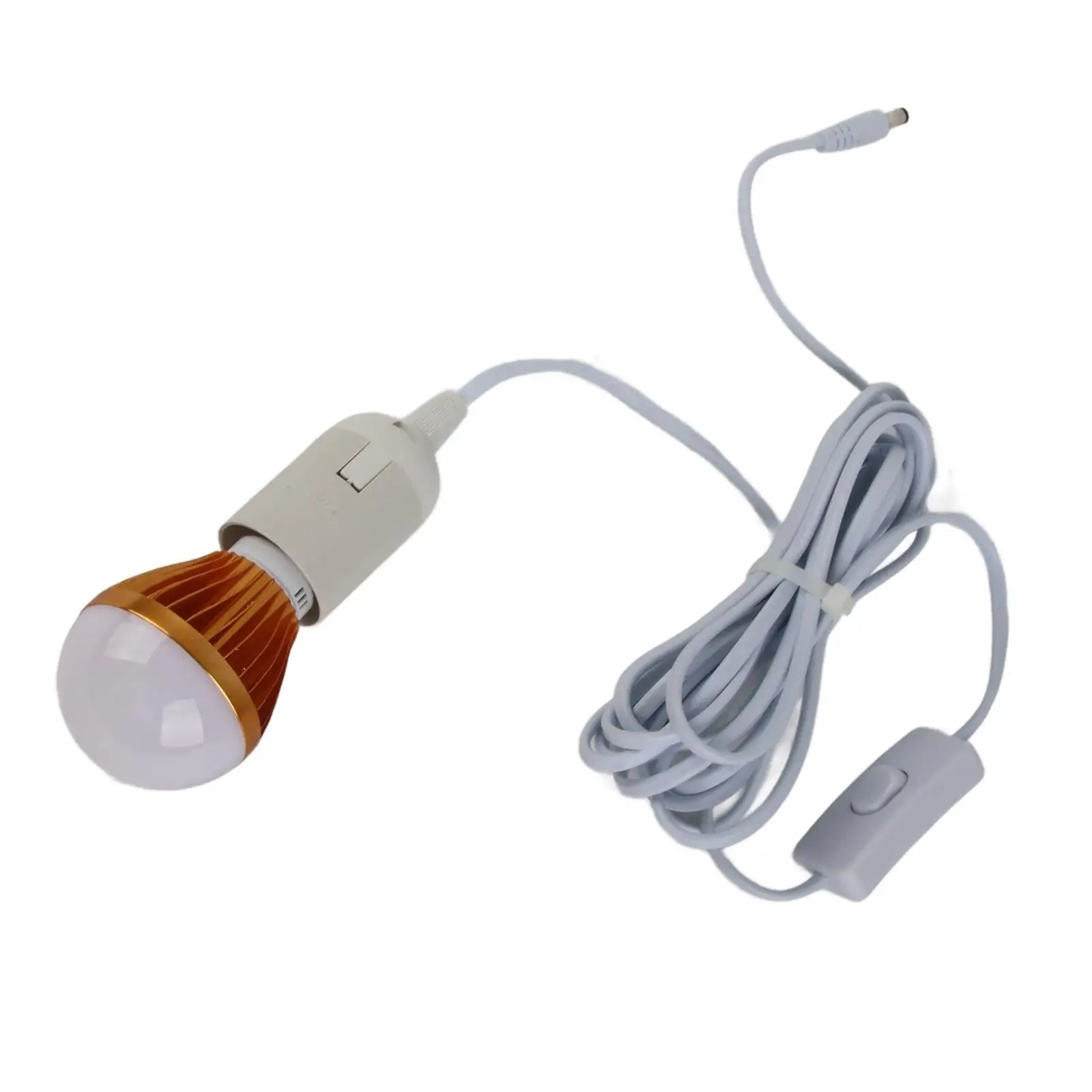 Energy-Efficient LED Solar E27 Bulb - Removable Warm White Light with 304 Manual Key Switch for Tents