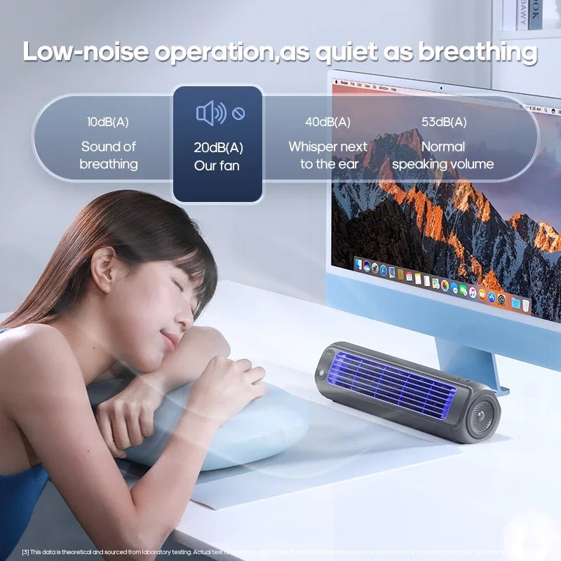 Rechargeable Wall Mount Air Cooler Silent Vertical Tower Fan Air Conditioning Fan for Home Bedroom Office Living Room Cooling