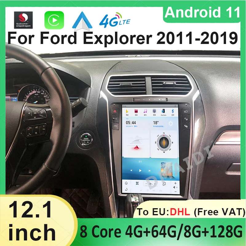 

Qualcomm Android 11 GPS Navigation Vertical Screen For Ford Explorer 2011-2019 Car Multimidia Video Player Wireless Carplay Auto