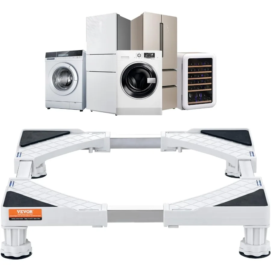 YNWMP01 Mini Fridge Stand w 4 Strong Feet Adjustable Washing Machine Refrigerator Riser MultiFunctional Universal Base Washer