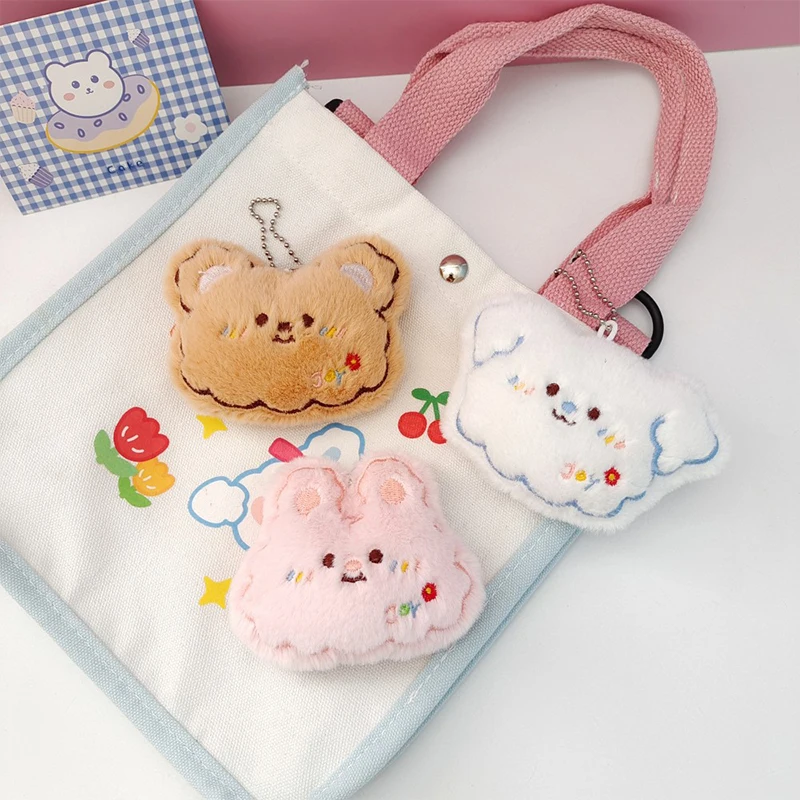 Jouet en peluche animal de dessin animé mignon, pendentif moelleux, doux, beurre en peluche, porte-clés, sac à dos, porte-clés de voiture, cadeau de décoration