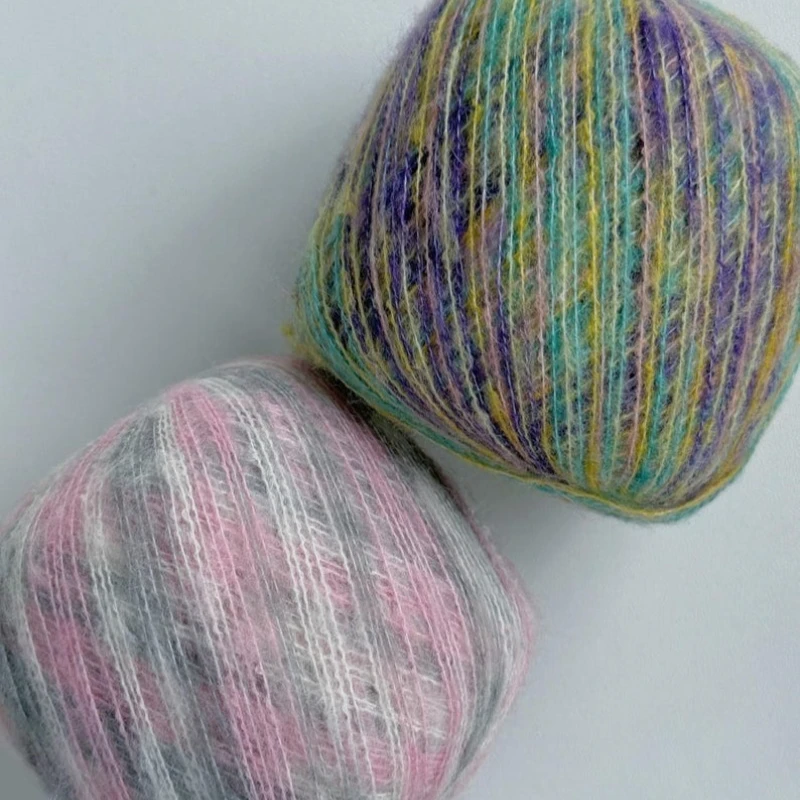 

Dyed Mohair Yarn Knitting Lace Mohair Cashmere Crochet Yarn Colorful Wool DIY Hand craft Wool Line Baby Scarf Hat Doll Soft
