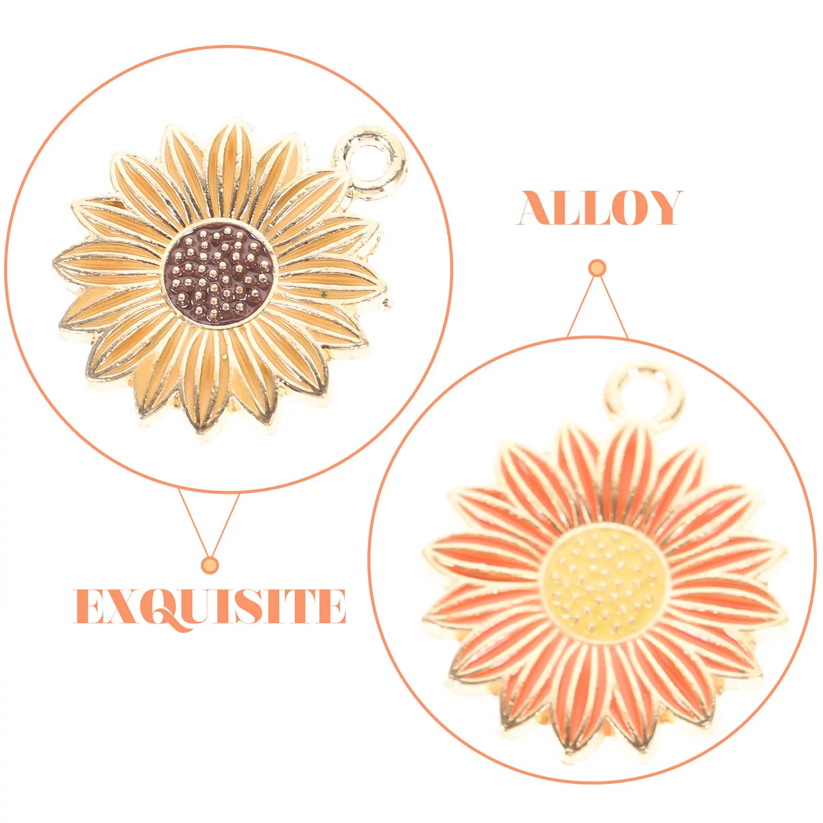

30Pcs Sunflower Charms Small Alloy Pendants Jewelry Making DIY Necklace Earring Keychain Craft Decorations Flower Charms
