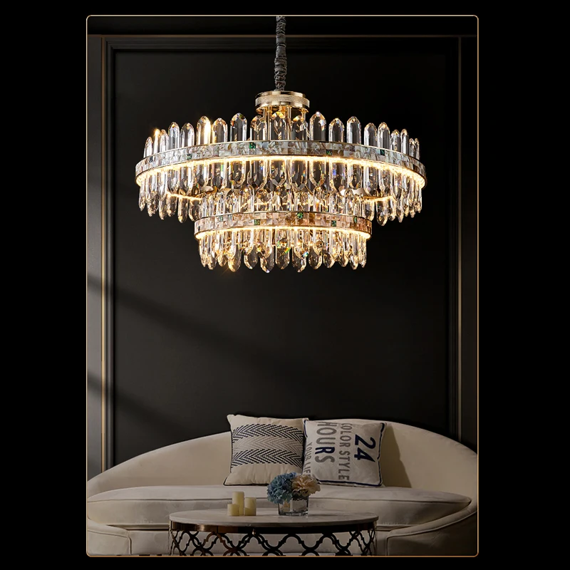 

Modern LED Golden Silver Crystal shade Hanging Chandelier Lighting,Suspension Luminaire Lampen Indoor fixture for Living Room
