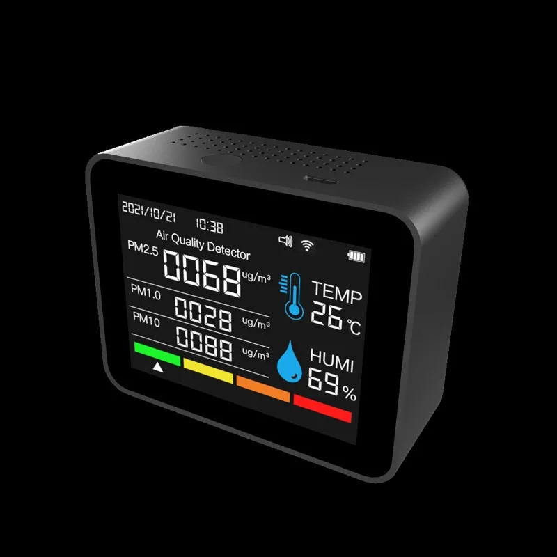 

Многофункциональный Wi-Fi-монитор качества воздуха 12-в-1 с 2,8-дюймовым дисплеем: детектор формальдегида, углекислого газа, температуры
