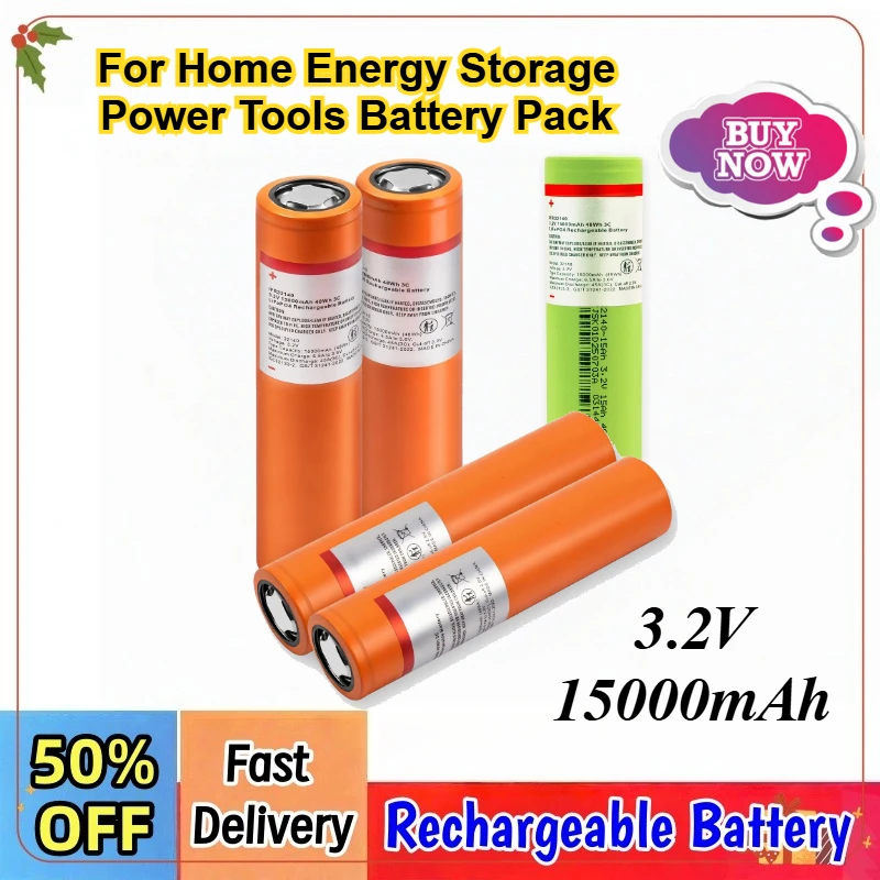 

32140 3.2V 15Ah Battery 3C 15000mAh LiFePo4 Rechargeable Batteries Grade A cell for Home Energy Storage Power Tools Battery Pack