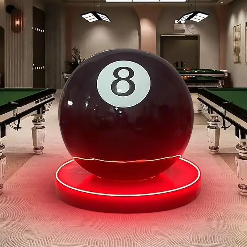 Black eight billiards large ornament fiberglass billiard hall drainage clock in photo sculpture