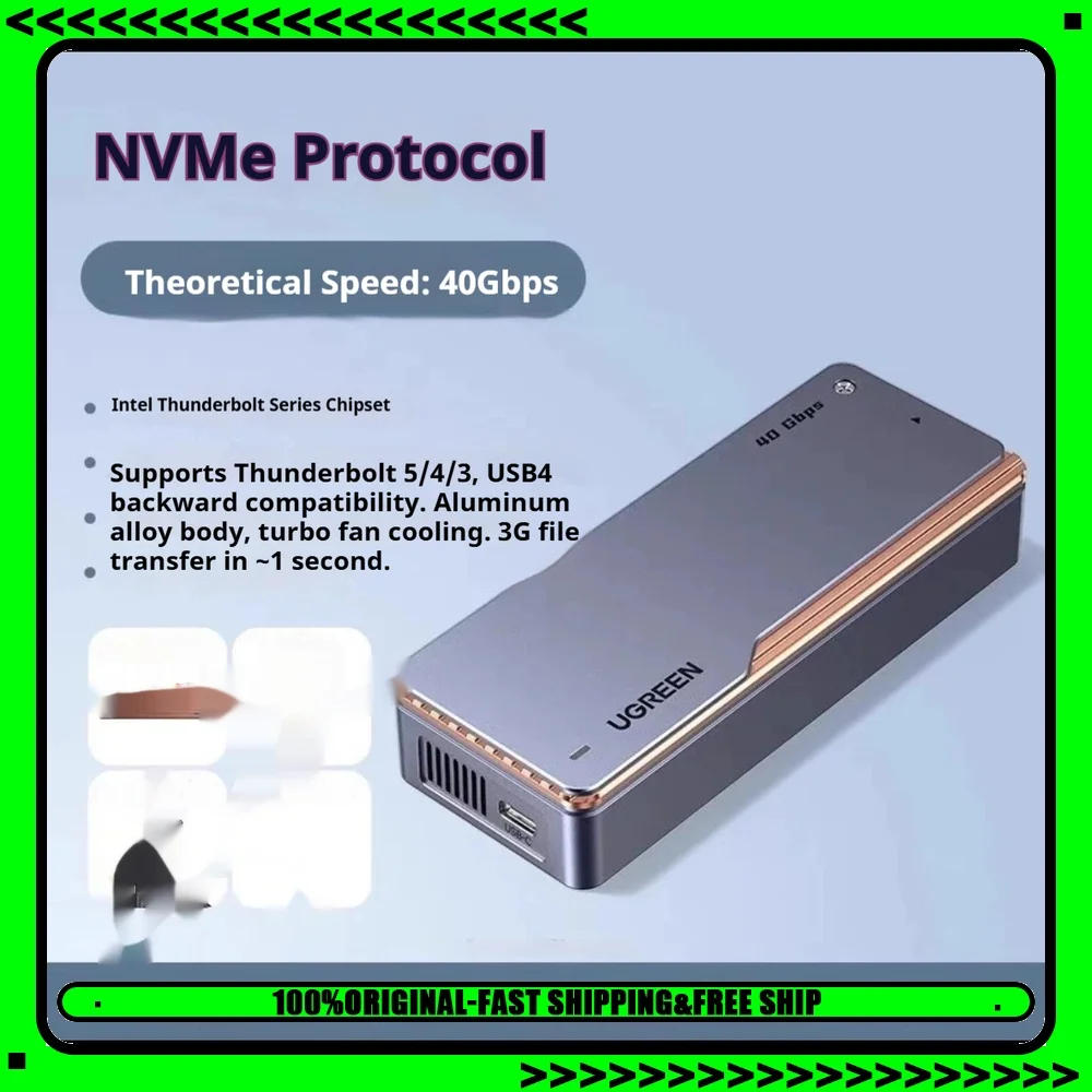 UGREEN D703 Docking Station Adapter M.2 NVMe SSD Enclosure USB4 40Gbps Thunderbolt 5/4 Portable.