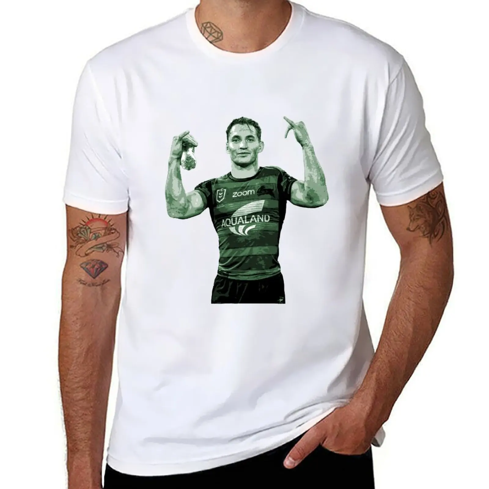 

Cameron Murray NRL green posterised T-Shirt man t shirts graphic t shirts for man pack cotton T-Shirt