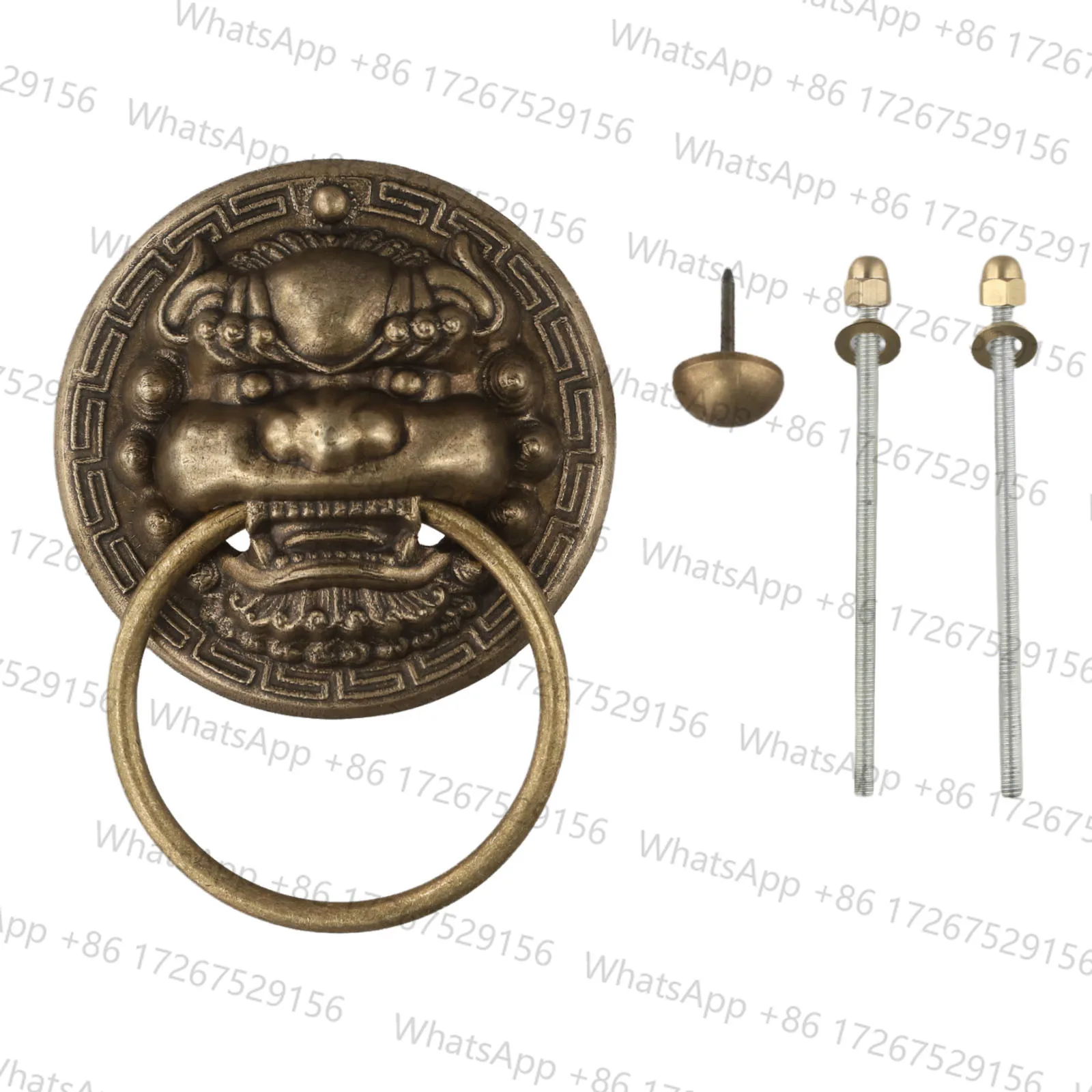 Beast Head Door Ring Antique Door Handle Antique Bronze Finish Comfortable Grip Easy Installation Sturdy Construction