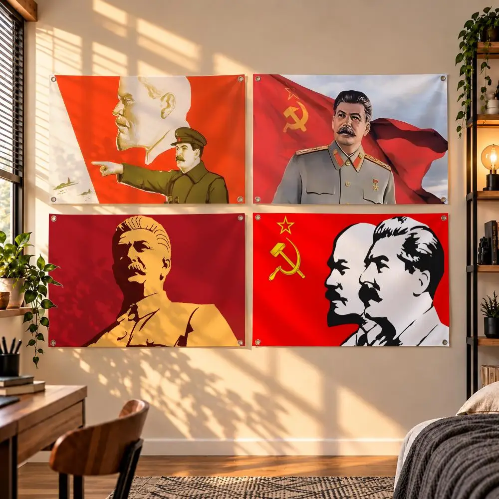 Historical Political Propaganda Theme Soviet Stalin USSR Flags Indoor Outdoor Wall Hanging Flag Decor Banner Wall Decor