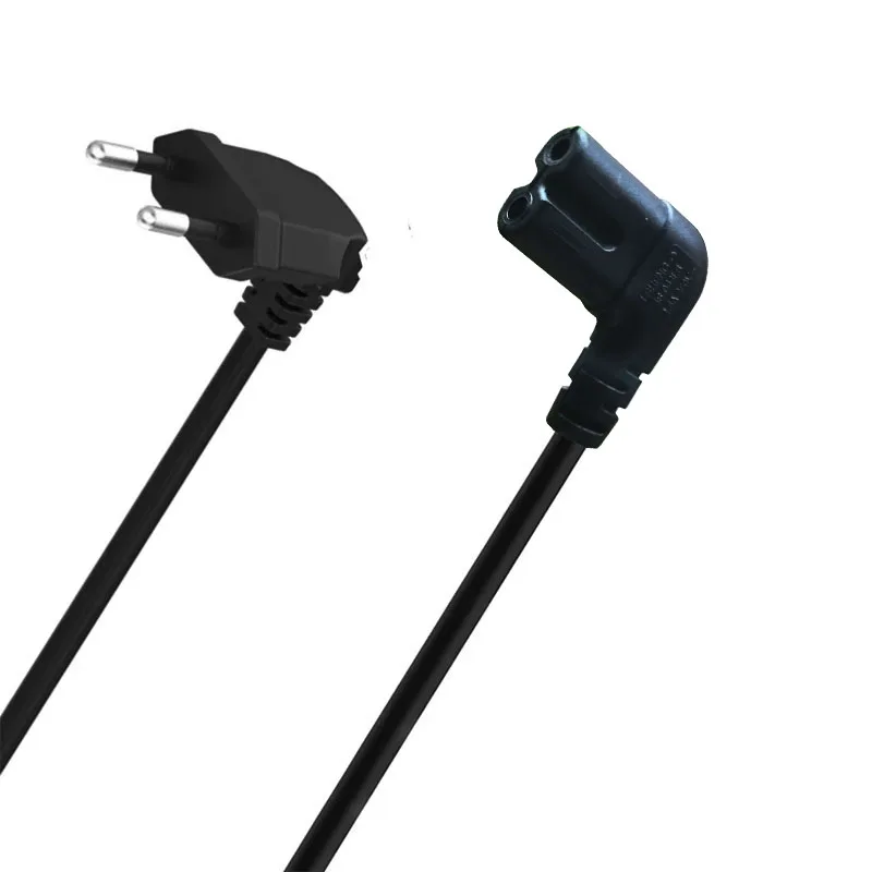 EU Power Cord Angled TV Power Cord Cable Angled EU AC Power Kabel for Samsung TV Printers Camera Copper Line for PS5 PS4 XBox