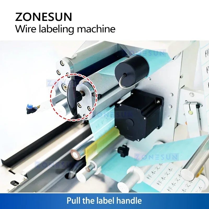 Zonesun ZS-WTB1 Automatic Wire Labeling Machine Cable Flag Label Applicator Power Cord Wire Wrap Around Labeler Printer