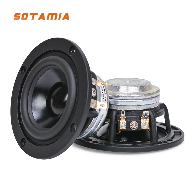 

SOTAMIA 2Pcs 3 Inch Full Range Audio Speaker 4 Ohm 30W HiFi Audio Speaker Rubber Edge Aluminum Basin Neodymium Loudspeaker