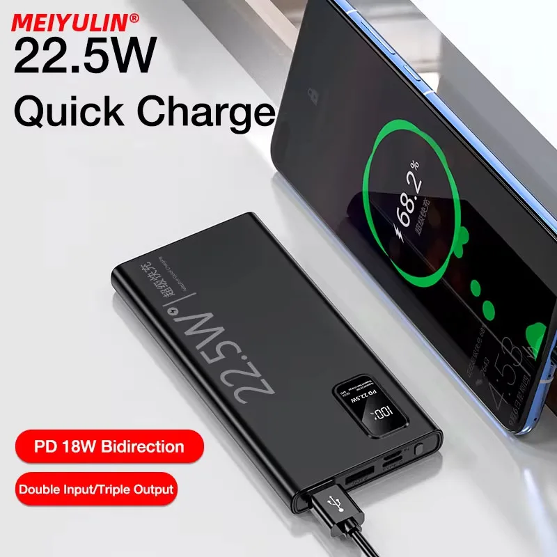 Banco de energía portátil de 20000mAh, batería de repuesto externa de carga rápida USB C de 22,5 W, batería externa de 10000mAh y 10W para iPhone, Samsung y Xiaomi