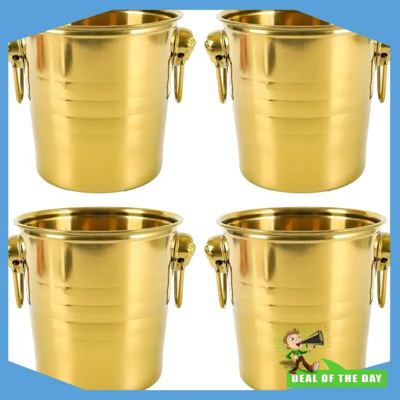 

Доставка в течение 24 часов, 4 ведра для шампанского из нержавеющей стали, металлическое вино для шампанского, пива, коктейлей, домашнего бара, вечеринки Beveragecool