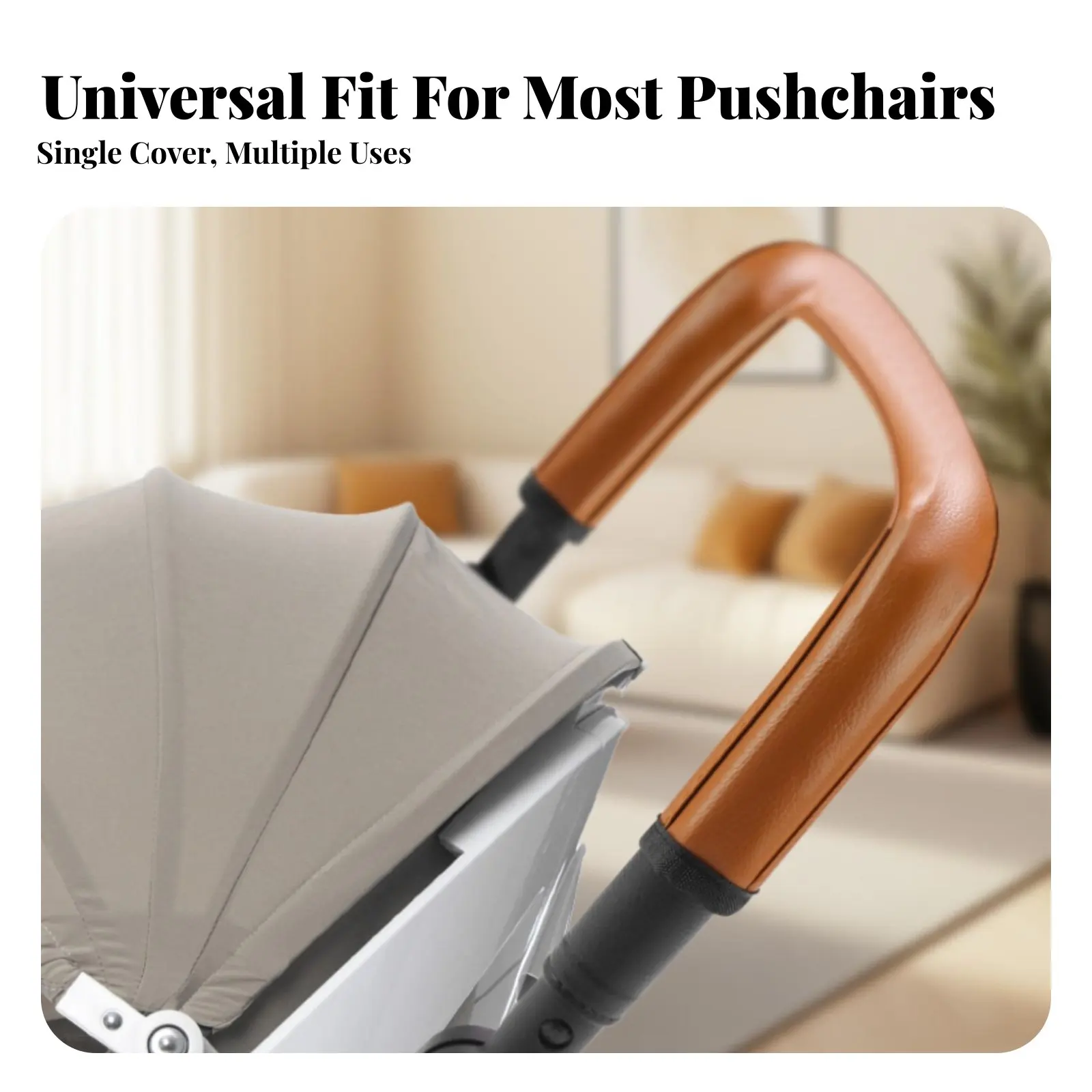 PU Leather Baby Carriage Armrest Cover Easy to Clean Baby Baby Carriage Handle Cover Leather Armrest Sleeve Comfortable Grip