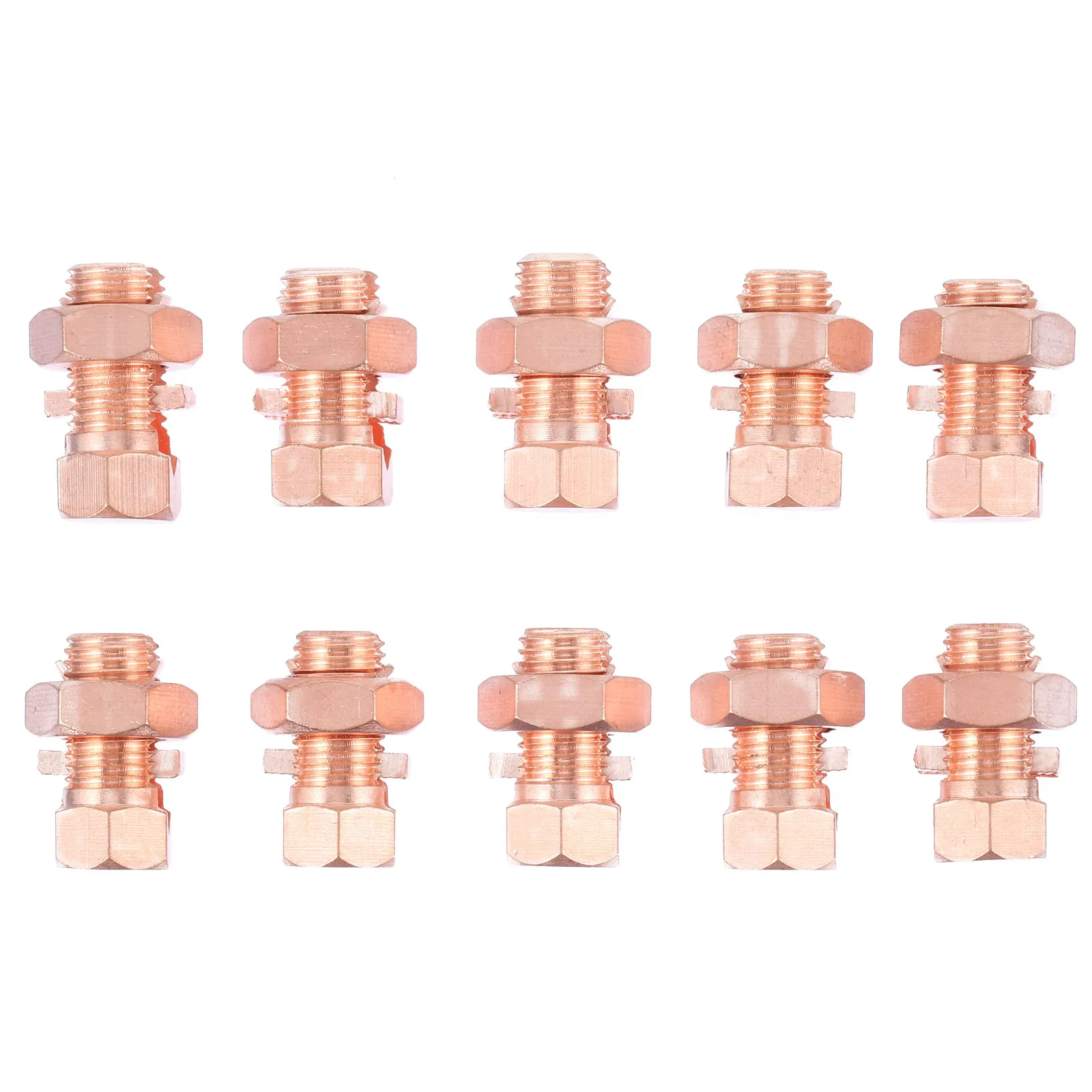 10Pcs Split Bolt Connector High Strength Copper Grounding Split Bolt Joint Clamp for Wire Splicing and Bonding Applications