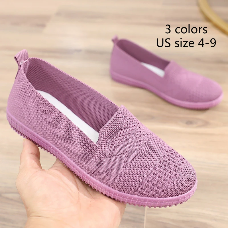 Ladies Large Size Flats Mesh Breathable Women's Pumps Loafers Fashion Ballet Soft Non-Slip Work Shoes Women Boat Shoes wholesale