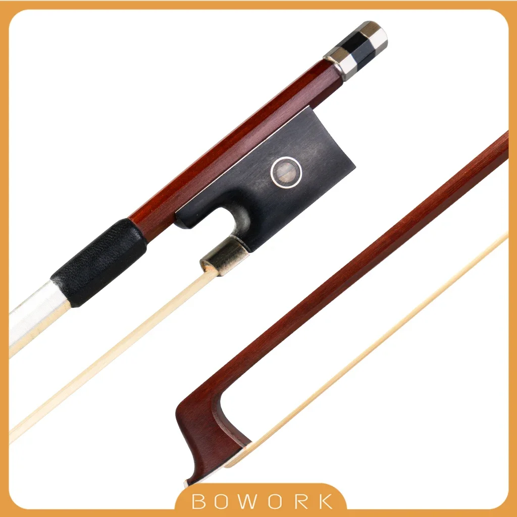 4/4 3/4 1/2 1/4 1/8 Violin Bow Brazilwood Ebony Frog AA Bow Real Horse Hair Great Balance VB-780 Fast Response Arch Handmade Bow