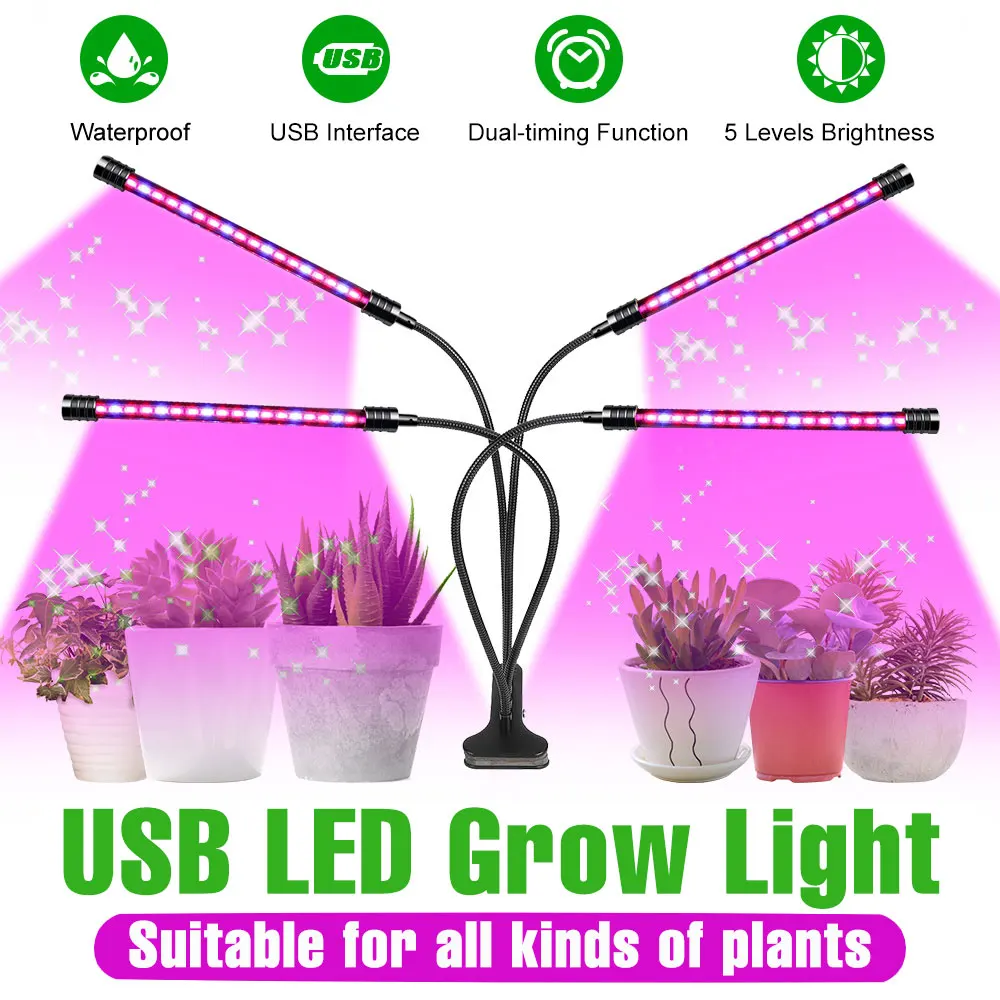 

Светодиодные лампы для выращивания растений, фитолампа полного спектра с функцией синхронизации для комнатных цветов, горшечных растений, овощей, гидропоники, выращивания