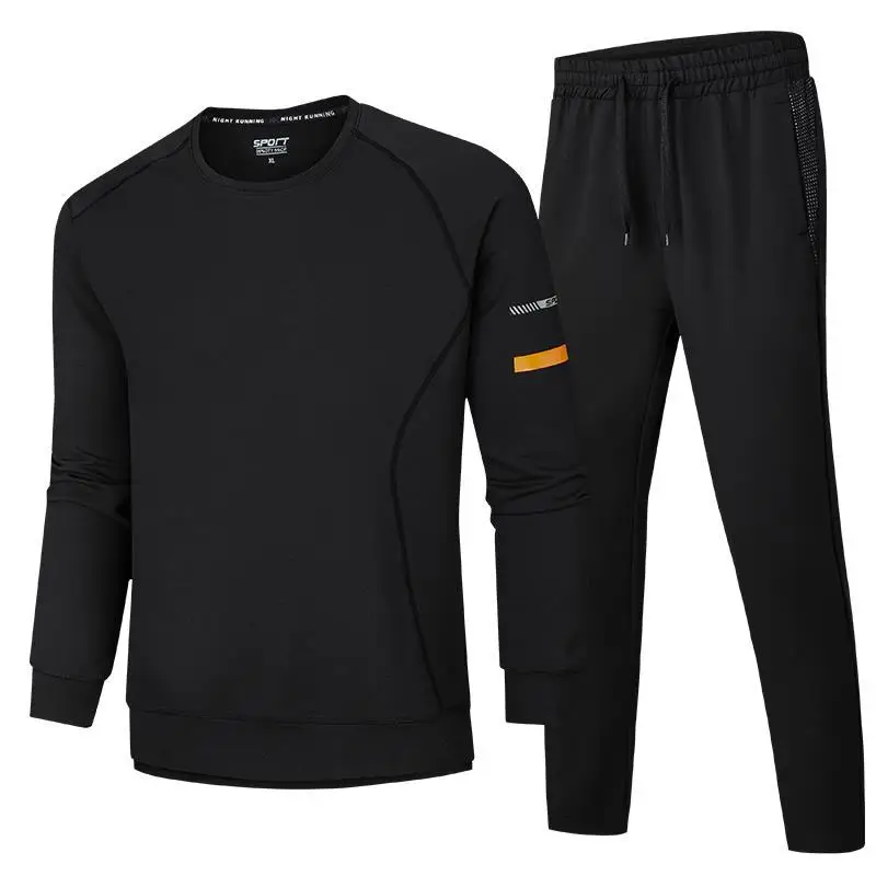 9xl 8xl 7xl Plus Size Quick Dry Men's 2pcs Tracksuit Sets Long Sleeve Sporting Tracksuit Suit Male T-shirts Pants Sportswear Set