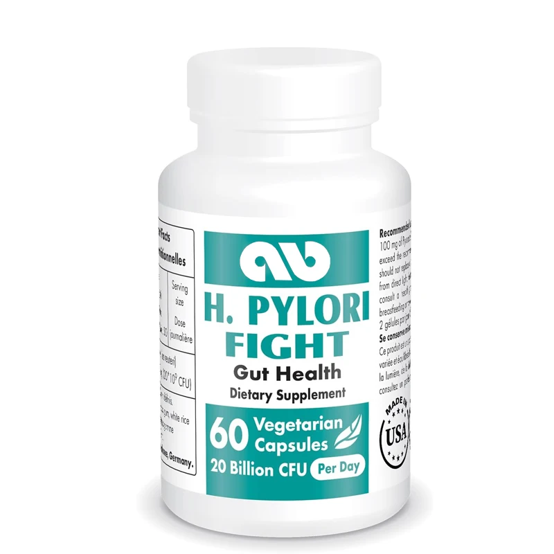 H. Pylori Fight Natural Treatment -20 billion colony units per day - acid reflux relief -60 vegetarian capsules