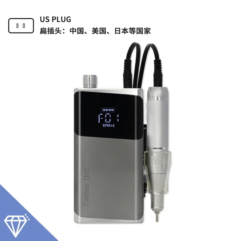 Profesjonalna przenośna elektryczna frezarka do paznokci Model 905, 40000 obr./min, akumulatorowa, do usuwania żelu akrylowego i polerowania, do użytku domowego.