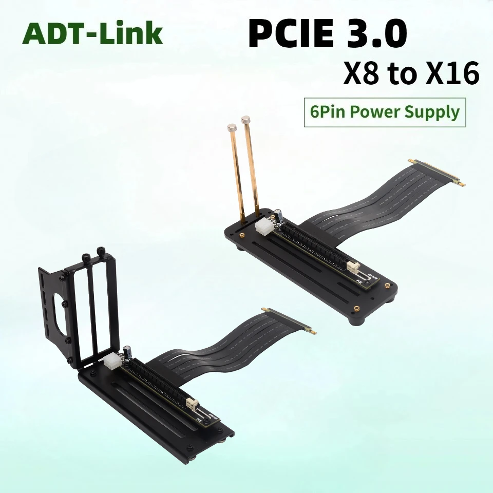 Cable de Extensión para Minería PCIE X8 a X16, Adaptador PCI-e 3.0 8x 16x, Riser para Servidor, Tarjetas Múltiples RTX 3060, Miner ETH, Estable, Gran Potencia 6P
