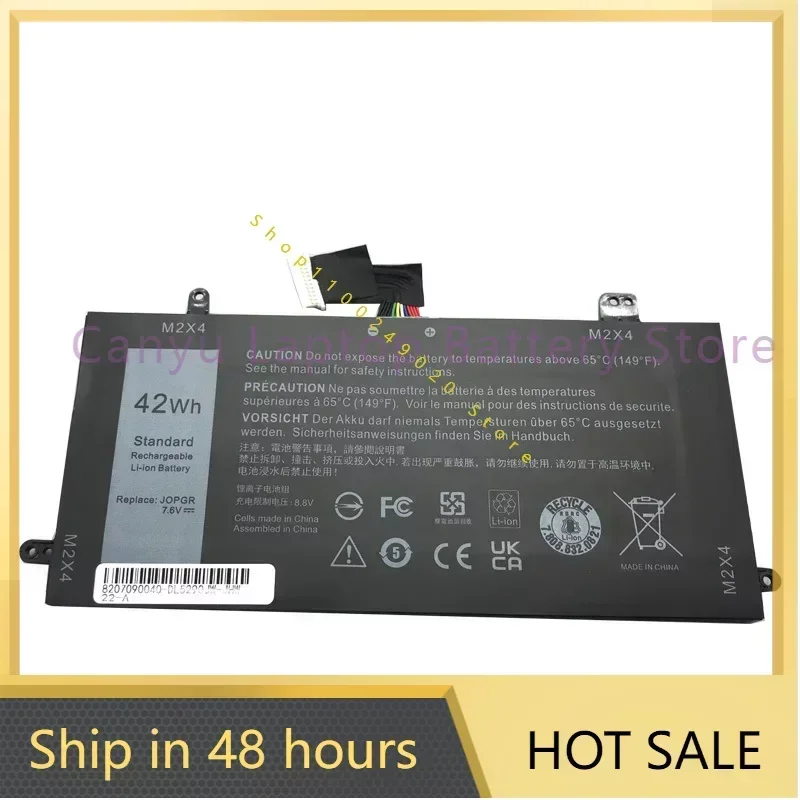 New JOPGR  Battery For  Latitude 5285 5290 T17G X16TW T17G001 1WND8 FTH6F 0FTH6F Laptop battery