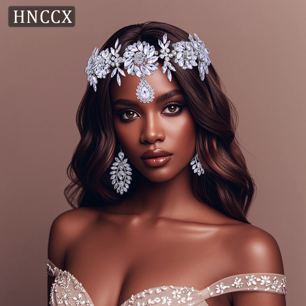 

HNCCX Boho Wedding Rhinestone Forehead Headband Bridal Crown Headpieces Tiara Flower Valentine Party Headdresses Gift CP440