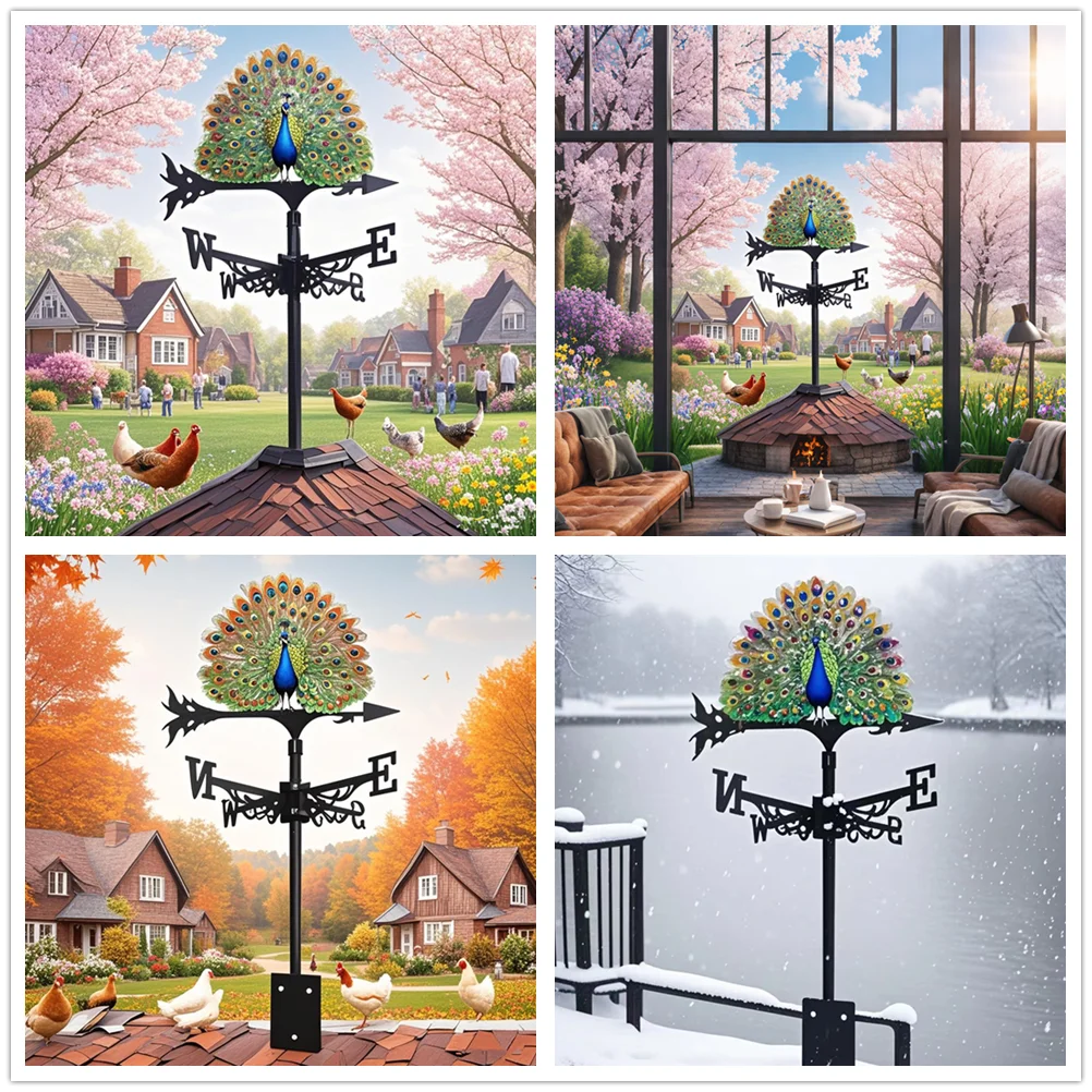 Cross-Border Trend Indicator, Colorful Ironwork Peacocks Roosters Eagles Wolves Dogs Cats Owls, Horses, Animal Garden Decoration view 5
