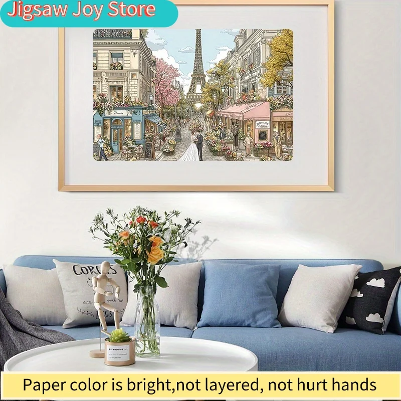 1 Box() Mini Paper Puzzles for Adult: "Paris Flower Street & Wedding Under Eiffel Tower" or Party Games & Activities Applied f