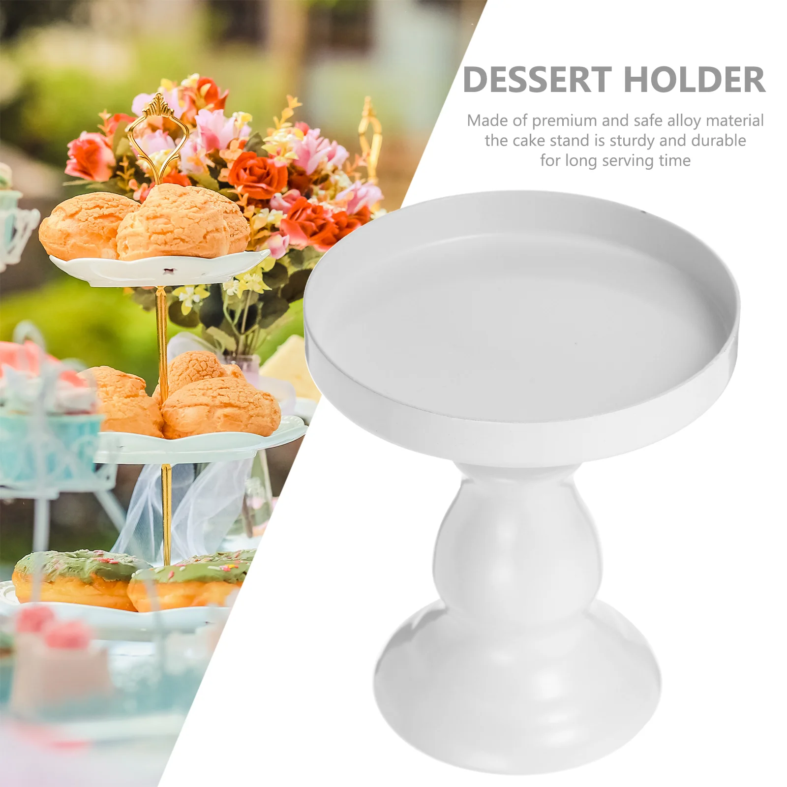 Single Cake Pan Black Tray Desktop Party Delicate Stand Dessert Alloy Accessory Wedding Holder