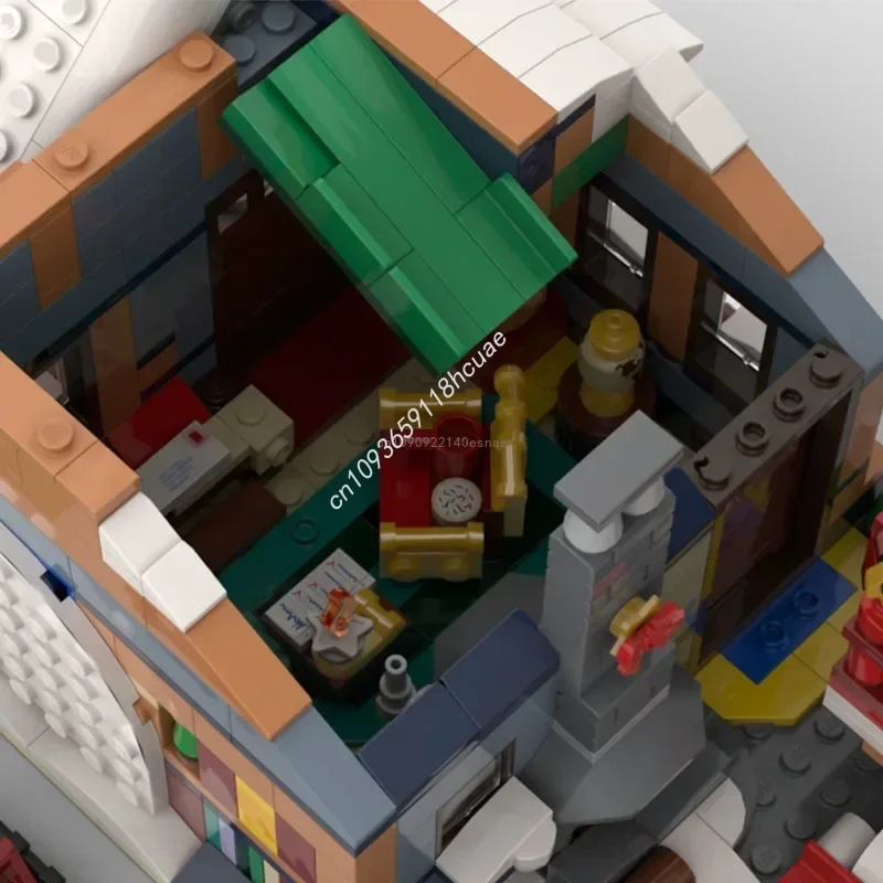 1439PCS Modulare Winter Post Office Moc Bausteine Ziegel Architektur Geburtstag präsentiert Kompatibel 10339 Weihnachten Geschenke