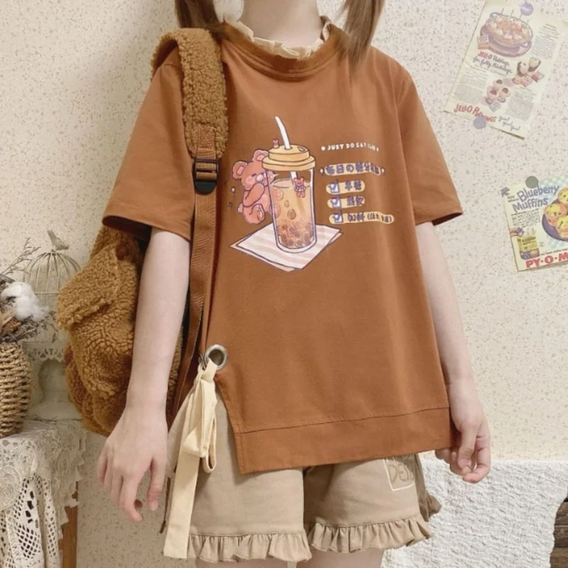 

Летний Милая Кружевная кофта с бантом и разрезом медведь + кружевные шорты для ног из двух частей Женская одежда из двух частей