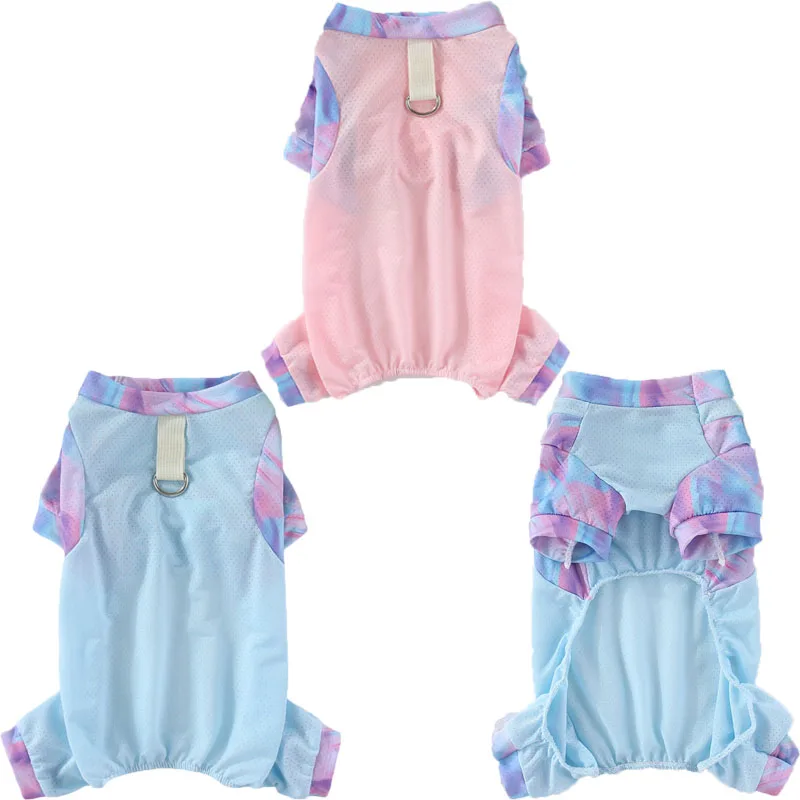 

Mesh Dog Clothes Blue Pink Cat Dog Jumpsuit Pajamas For Small Dogs Dachshund Chihuahua Puppy Summer Clothes Pet Onesie Overalls