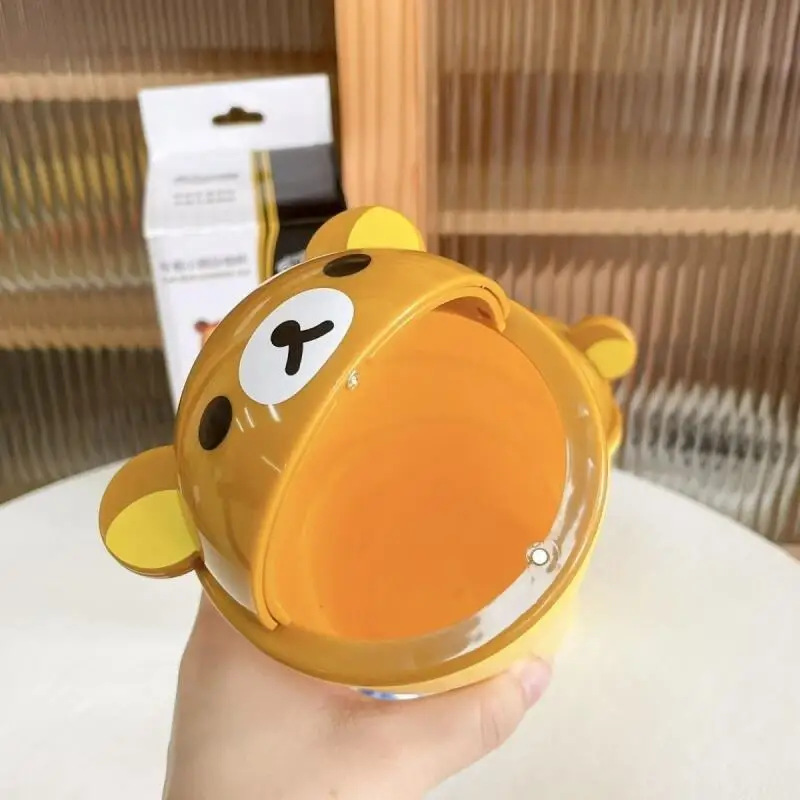 Rilakkuma Cup Shaped Flip Cover Desk Top Trash Can Storage Decorative Ornaments Automotive Garbage Storage Bin Birthday Gift view 4
