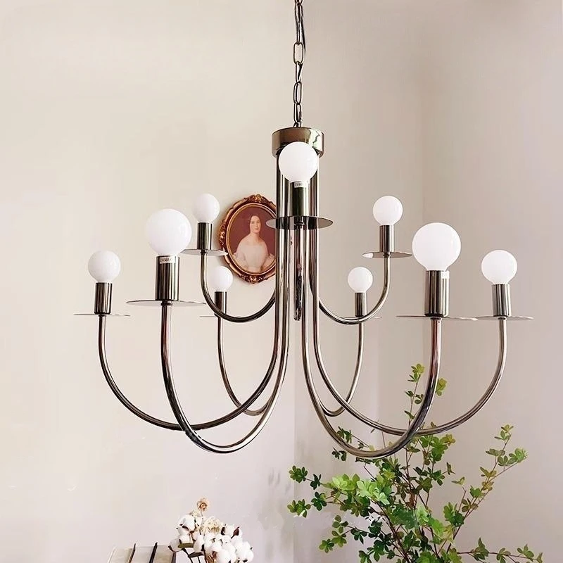 SANDYHA الرجعية الثريات الصناعية الفرنسية الشمال نمط مصمم قلادة أضواء لغرفة الطعام غرفة المعيشة غرفة نوم LED