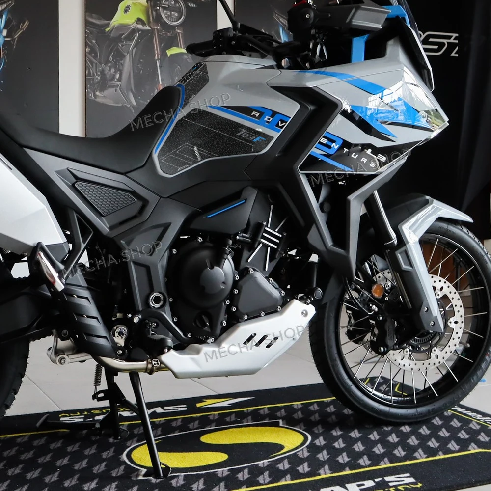 Motorcycle Tank Pad Protector Sticker Decal Gas Knee Tank Traction Pad Side for Zontes 703F Adventure 703F 2025- 3